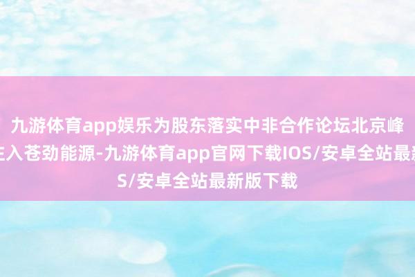 九游体育app娱乐为股东落实中非合作论坛北京峰会恶果注入苍劲能源-九游体育app官网下载IOS/安卓全站最新版下载