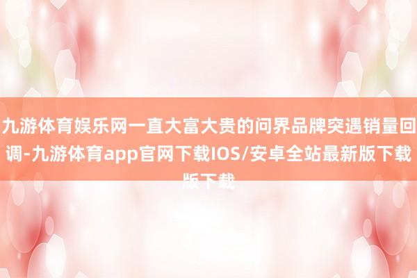 九游体育娱乐网一直大富大贵的问界品牌突遇销量回调-九游体育app官网下载IOS/安卓全站最新版下载