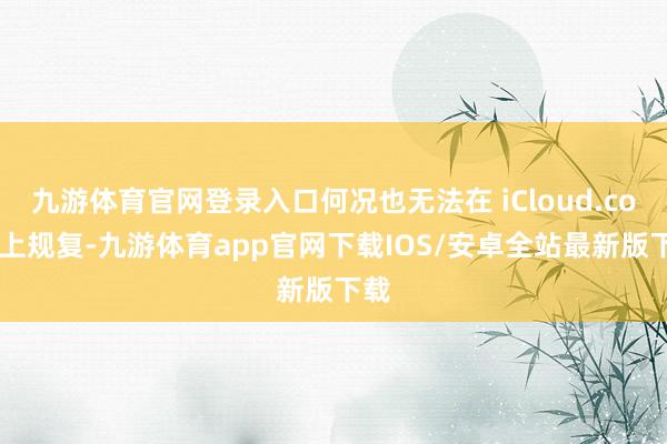 九游体育官网登录入口何况也无法在 iCloud.com 上规复-九游体育app官网下载IOS/安卓全站最新版下载